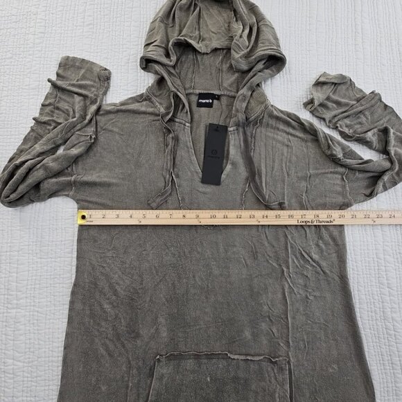New Mono B Hoodie Women's Large Brown Long Sleeve Raw Grunge Street MSRP $68 - Picture 8 of 13